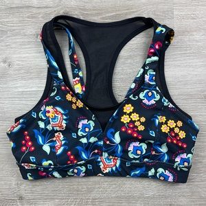 Joy Lab Double Strap Floral/Black Sports Bra